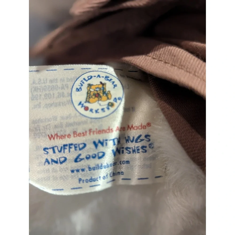 Build-A-Bear Workshop White Plush Teddy Bear Brown Scout Uniform Patches Bow